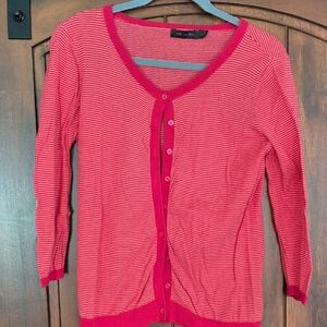 The Limited Dark Pink Striped Cardigan